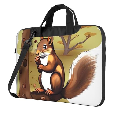 Sacoche à bandoulière avec poignée pour ordinateur portable motif écureuil original