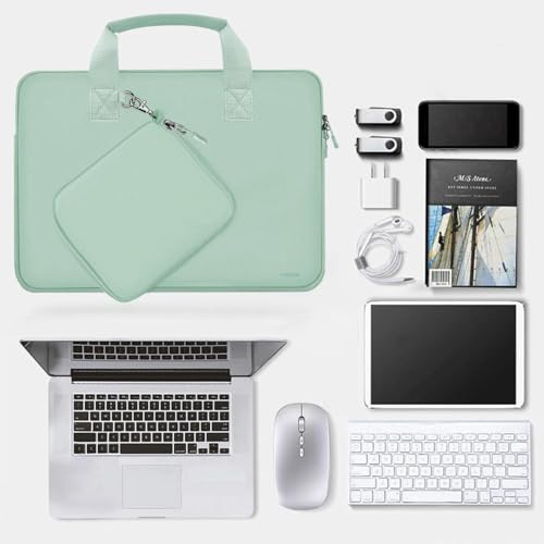 Image of Hseok Laptop Sleeve 13.3-14 inch Case with Small Pouch, Neoprene Computer Bag Compatible with MacBook Pro 14 inch M4 /M3 /M2 /M1 2025-2021, Mac Air /Pro 13.3 inch and Most 13-14 inch Notebooks,Spring Blue