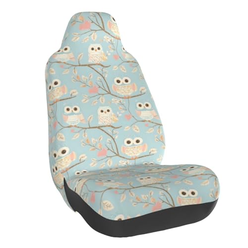 Couvre sieges lot de 2 motif hibou en cœur pour un design original