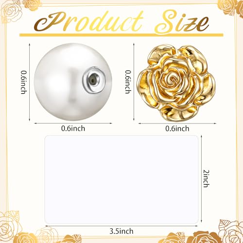 Tondiamo 24 Set Rose Floral Place Card Holders Bulk Gold Metal Name Tag Standing for Wedding Table Setting Party Food Labels - Thumbnail 3