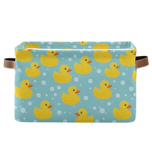 Image of Aslsiy Storage Basket Cute Yellow Ducks-2 Nursery Bins Baby Canvas Box Clothes Shelf Basket Laundry Hampers 1 Pcs