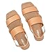 FITORY Women's Flat Sandals Fashionable Square Open Toe Adjustable Buckle Slippers Summer Size 9 Camel