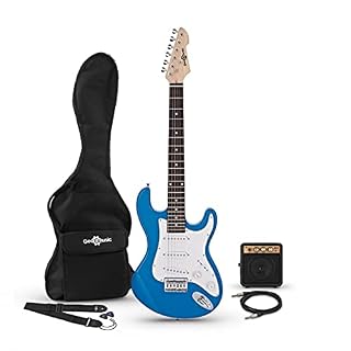 3/4 Guitare électrique LA Miniamp Pack Blue - Les Beatles, Paul McCartney, John Lennon, RIngo Starr, George Harrison