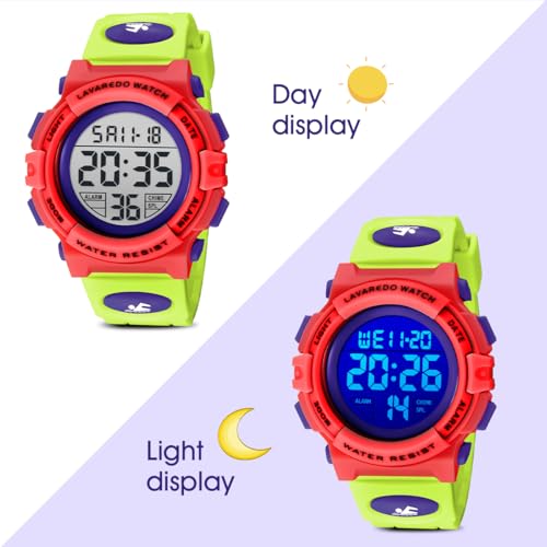 Image of Kids Watch,Boys Watch for 3-15 Year Old Boys,Digital Sport Outdoor Multifunctional Chronograph LED 50 M Waterproof Alarm Calendar Analog Watch for Children with Silicone Band,Kids Gift