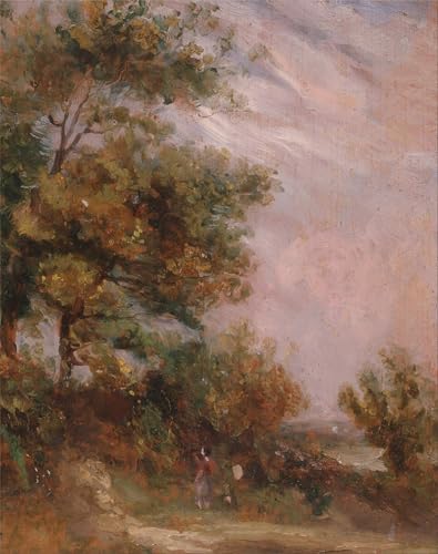 Poster de paysage avec arbres et figure, tableau sur toile salon 60x90cm