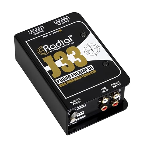 J33 Phono Preamp Active DI préamplificateur RIAA et boîtier de direct hi-fi studio