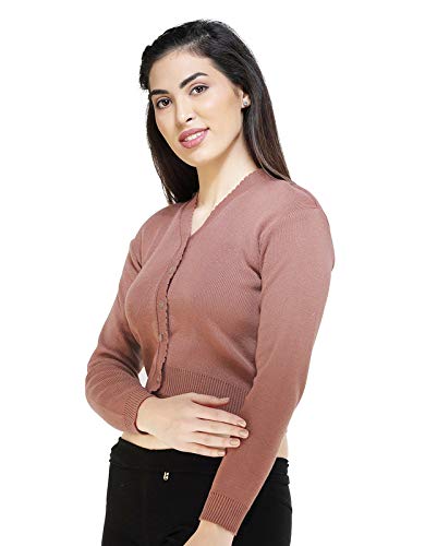 Image of Women Winter Wear V-Neck Full Sleeves Regular Fit Woollen Blouse