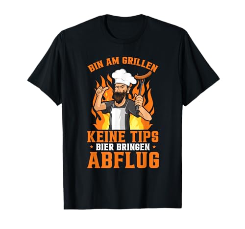 Barbecue & Barbecue Saying BBQ Bin Am Grillen Abflug T-Shirt
