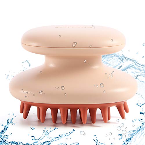 Hair Scalp Care Shampoo Brush, wilfanfan Scalp Massager, Scalp Scrubber, Soft Silicone Scalp Care Brush, Pink