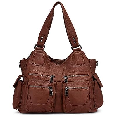 BAIGIO Borsa a mano da donna in morbida pelle lava, con tasche multiple, borsa a tracolla elegante e spaziosa, borsa a mano Tote Cabs, A - Marrone, L, A - Marrone, L, Elegante