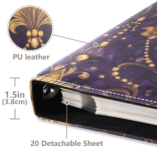Álbum de Fotos Adhesivo para Manualidades, Álbum para Recortes con Diseño Fleur De Lis y Mardi Gras, Álbum de Anillas de 3 Piezas, Libro Fotográfico de 40 Páginas para Fotos de 8x10 pulgadas miniatura 4