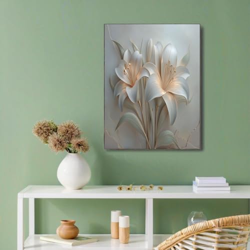 Póster de lirio en lienzo de 80x120cm para decoración de pared de salón moderno 6