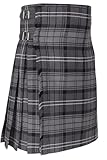Kilts Boutique Hamilton Kilt écossais traditionnel en laine acrylique pour homme Gris, gris, 44 inches / 111 cm