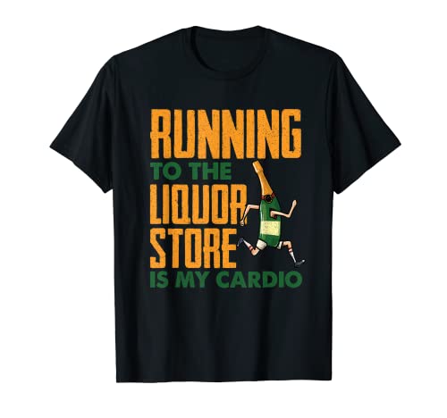 Corriendo a la tienda de licores es mi alcohol cardiovascular hombres mujeres Camiseta