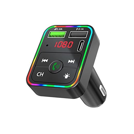Car FM Transmitter, Wireless Bluetooth 5.0 MP3 Player Radio Adapter Car Kit, PD3.0 Type C 20W+QC3.0 Car Fast Charger, Hands Free Calling, Bass Lossless Hi-Fi Sound Support U Disk