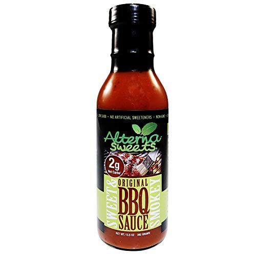 AlternaSweets Sweet & Smokey BBQ Sauce - 13.5 oz - Stevia Sweetened - Low Carb - KETO/Paleo/Atkins/Diabetic Friendly - Non GMO - Gluten Free