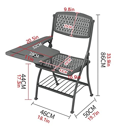 Chaise de formation de réunion en plastique avec plateau écritoire