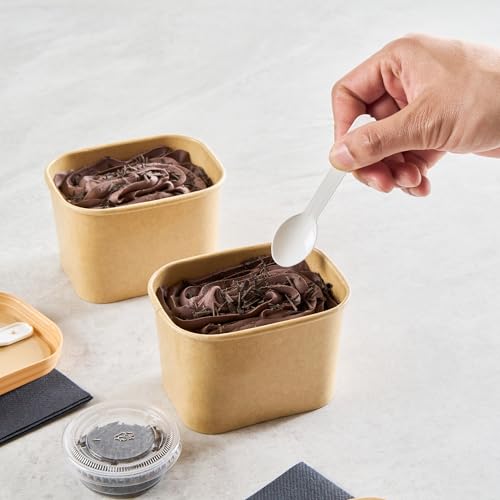 Image of Coppetta 12 Ounce Dessert Cups, 200 Greaseproof Ice Cream Cups - Lids Sold Separately, For Hot And Cold Foods, Kraft Paper Yogurt Bowls, Disposable, For Sundaes, Mousse Or Puddings - Restaurantware