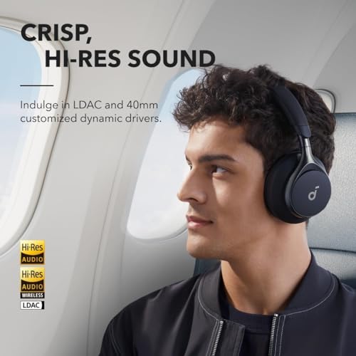 Image of Soundcore by Anker, Space One, Active Noise Cancelling Headphones, 2X Stronger Voice Reduction, 40H ANC Playtime, App Control, LDAC Hi-Res Wireless Audio, Comfortable Fit, Clear Calls (Renewed)