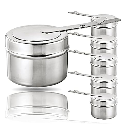 Kerafactum® 6 Stück Brennbehälter Brennpaste Brennpastenbehälter Behälter Cover