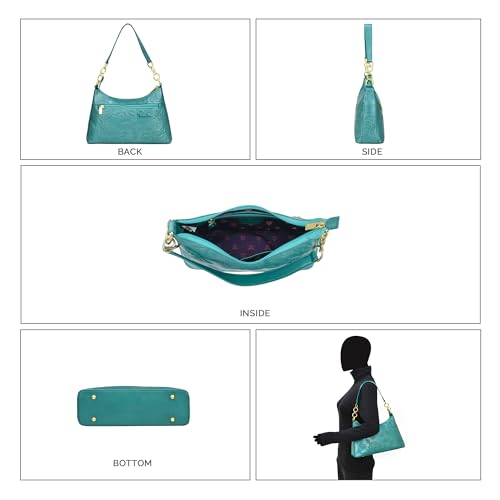 Anuschka Women's Original Hand-Painted Leather Hobo with Chain Strap4