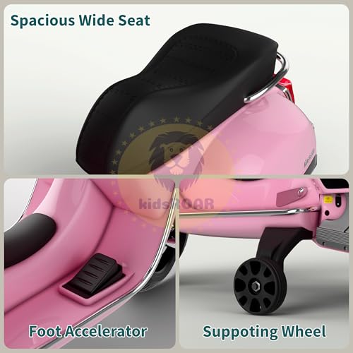 Image of KidsROAR 12V Electric Bike for Kids with Remote Control, Battery Operated Scooter Bike for Boys & Girls, Wide Seat, Music & Lights, Safe Ride-On for 2-6 Years, Manual & Remote Control (Pink)