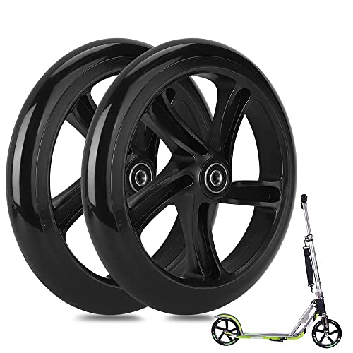 200 mm - Lot de 2 roues de rechange de 200 mm avec roulements à billes ABEC9 - Pneus de scooter de ville Hudora Apollo Kesser Cover