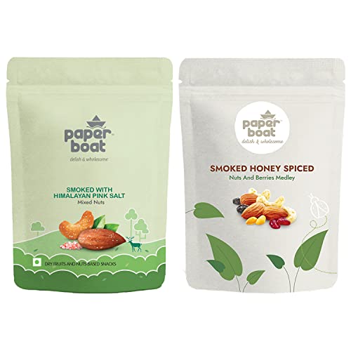Image of Paper Boat Smoked Nuts Combo Pack | Honey Glazed Nuts & Mixed Nuts (2 X 200gms)