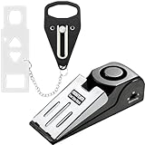 Portable Door Lock + Door Stop Alarm Set – Travel Safety Kit for Hotel Rooms, Home, Dorms & Apartments – PocketLock (Black, Lock + Alarm)