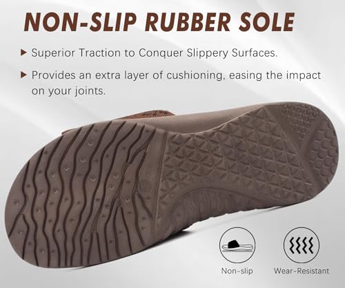 Image of ONCAI Mens Slide Sandals Open Toe Athletic Adjustable Straps Orthotic Plantar Fasciitis Sport Sandals with Soft Cushion Arch Support Footbed Size 7-13