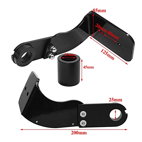 Support de plaque d'immatriculation d'essieu moto courbe verticale cadre de montage 1"