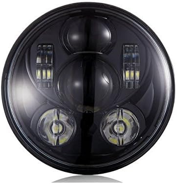 ON SALE 5-3/4" 5.75" Round LED Projection Daymaker Headlight for Harley Davidson Motorcycles - Black