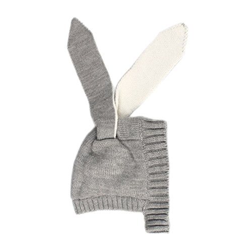 xsby Baby Kids Boy Girl Knitted Crochet Rabbit Ear Beanie Winter Warm Hat Cap2