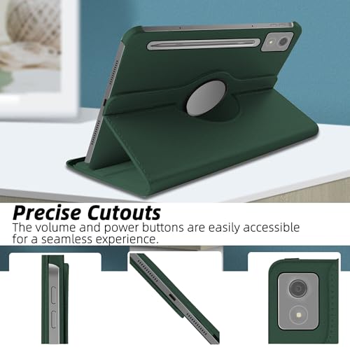 Image of TGK 360 Rotatable Smart Flip Cover for Lenovo Idea Tab Pro 12.7 Inch 2025 TB-373FU TB-375FC Tablet Case (Dark Green)