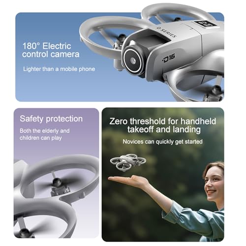 Drone with Camera 1080P for Kids Adults, Mini HD FPV Drone Kit, w/ 2 Batteries, One Key Take Off/Land, Altitude Hold, Headless Mode, 360°Flip, Gestures Selfie, 3 Speed Mode, Waypoint Fly -Gray - Image 6