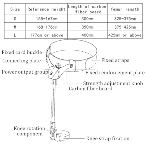 Aide à la Marche, exosquelette pour personnes âgées, Force réglable sur 3 Niveaux, équipement de pour Personnes âgées Marcher plus facilement pendant de longues périodes(Right-leg,Large)