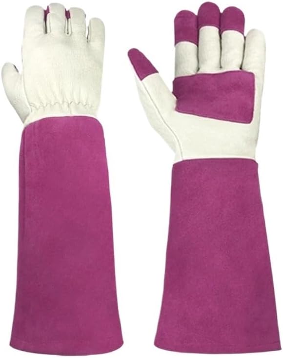 Rose Pruning Gardening Gloves, Long Gauntlet Thorn Guard Gloves For Men & Women With Breathable Leather