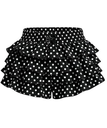 Image of Women Layered Gingham Shorts Cute Bloomers Plaid Shorts | Gingham Ruffle Shorts, Polka Dot Mini Bloomer Shorts, Micro Boyshorts, Tiered, Checkered, Lolita Outfits, Going Out