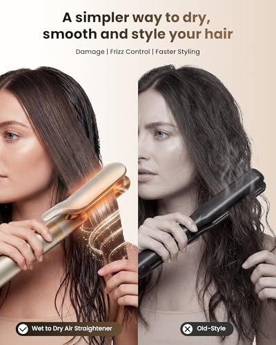 Image of MESCOMB 6 in 1 Wet to Dry Air Straightener & Blow Dryer, 1500W Hot Air Styler Wrap, Fast Drying Blowout Brush with Negative Ion Care for Smoothing, Curling, Volumizing and Frizz Control