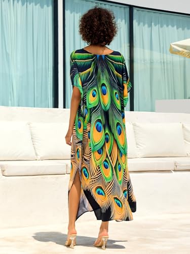 Image of NFVNKJ Women's Plus Size Beach Lounge Kaftan Maxi Dress Swimsuit Coverup for Women