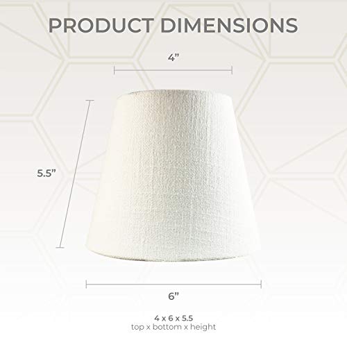 Image of Royal Designs, Inc. CS-1102-6TLNWH Textured Linen Empire Chandelier Shade, 4 x 6 x 5.5, Textured Linen White