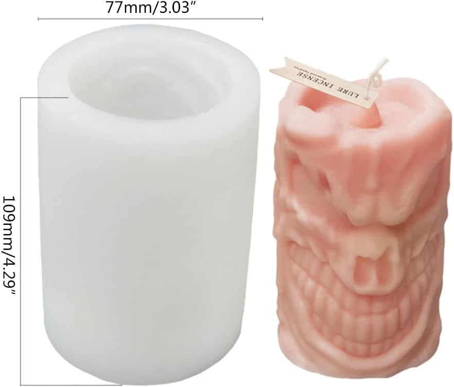 3D Skull Silicone Mold for Halloween Making Resin Molds Clay