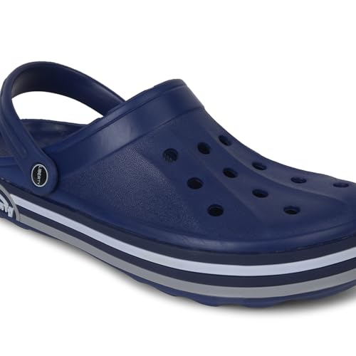 Image of Liberty A-HA LITEWALKNR Clogs for Men, Green & Navy Blue | Casual Slip-On Slingback Clog for Walking, Outdoor /Indoor Use | Solid Pattern, Fashionable Sandals with Lightweight Regular wear