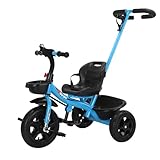 [Maplefea]子供用三輪車 折りたたみ 手押し棒 ベビーカー 自転車 安全ベルト 補助輪 2-7歳 幼児用バイク 超軽量 新型 便利 組み立て簡単 座席高さ調整可能 シートベルト＆収納かご完備 おもちゃ 乗り方学習に 屋内/屋外 誕生日/雛祭り/子供の日/クリスマスプレゼント