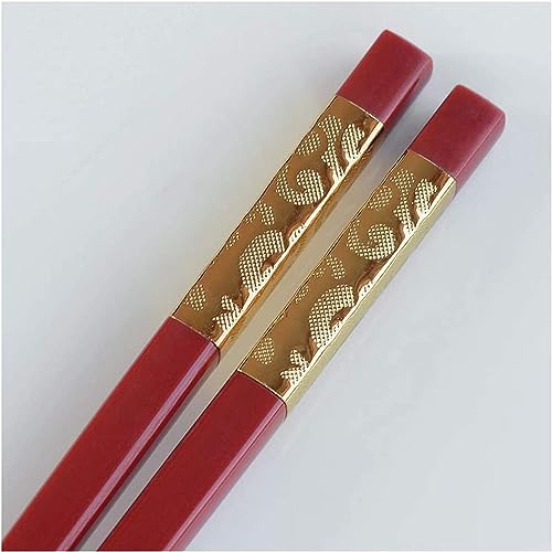 chop Sticks Multipack Baguettes Réutilisables Baguettes Réutilisables, 10 Baguetonaises Chinoises Coréennes Double Forme Cadeau Baguettes en Fibre de Verre Rouge Réutilisables(Color:9,Size:)