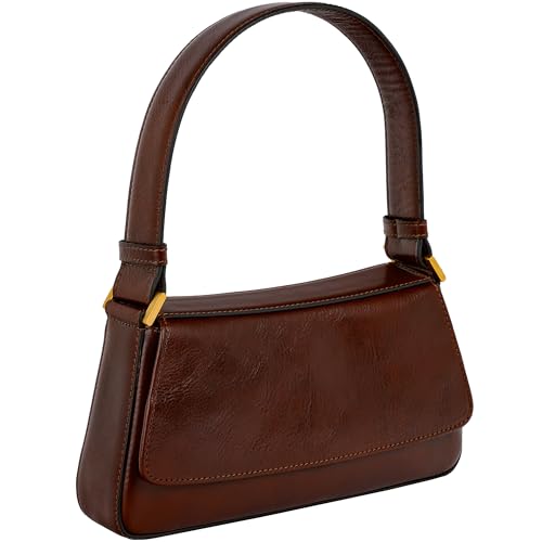 Image of Time Resistance Leather Handbag - Full-Grain Leather Purse for Women - Shoulder Bag Made in Italy