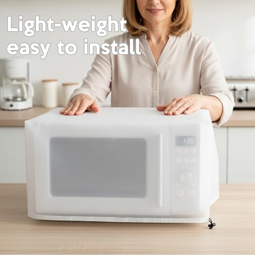 Image of Microwave Oven Dust Cover also for other Kitchen Appliance Dust Cover Water Proof Lightweight with drawstring, Compatible with TOSHIBA ML-EM45P /ML-EM45PIT /EM131A5C-BS /EC042A5C -24W x21D x13H in