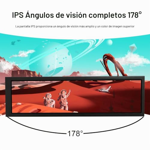 Monitor Negro de 8.8 Pulgadas VSDISPLAY 1920x480 Mini Subpantalla IPS para PC 3