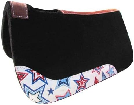 Showman Pony 24" x 24" Red, White & Blue Stars Print Felt Saddle Pad