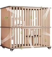 TUIYIDUO 猫 ケージ 木製 キャットケージ キャスター ガラスドア 3階 Amazon.co.jp: TUIYIDUO 猫 ケージ 木製 キャットケージ キャスター